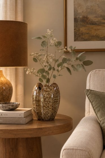 Topita Vase in Cream Brown