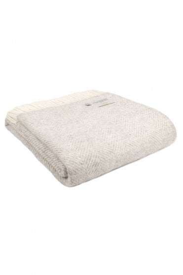 Fishbone Throw in Silver Grey