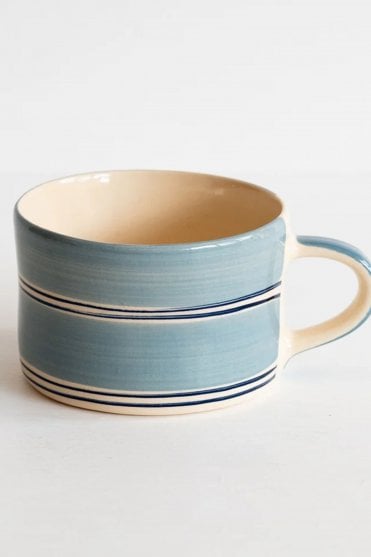 Twin Stripe Mug in Dove Grey