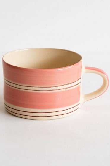 Twin Stripe Mug in Rose