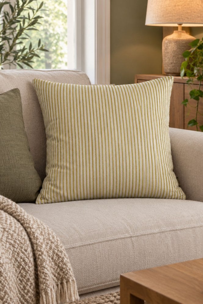 Vanilla Fly Yellow Stripe Cushion Cover
