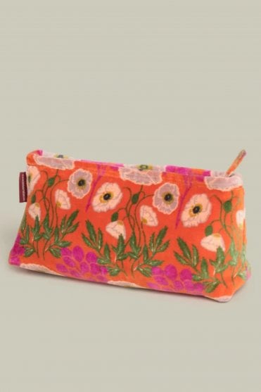 Velvet Pencil Case in Poppy Orange
