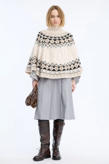 Verst Poncho in Mix Creme