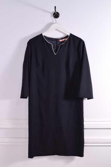 Lisa L Split Neck Dress