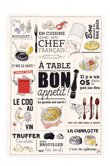 Kitchen Towel in Cuisine Francaise