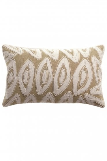 Leya Embroidered Rectangle Cushion in Neige
