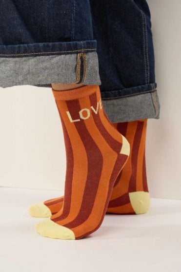 Womens Striped Love Socks