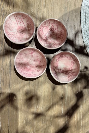 Salt Dish in Pattern Pink