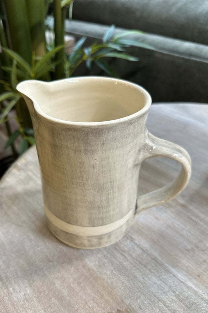 Wonki Ware Tall Wax Line Jug in Warm Grey
