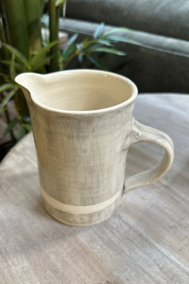 Tall Wax Line Jug in Warm Grey