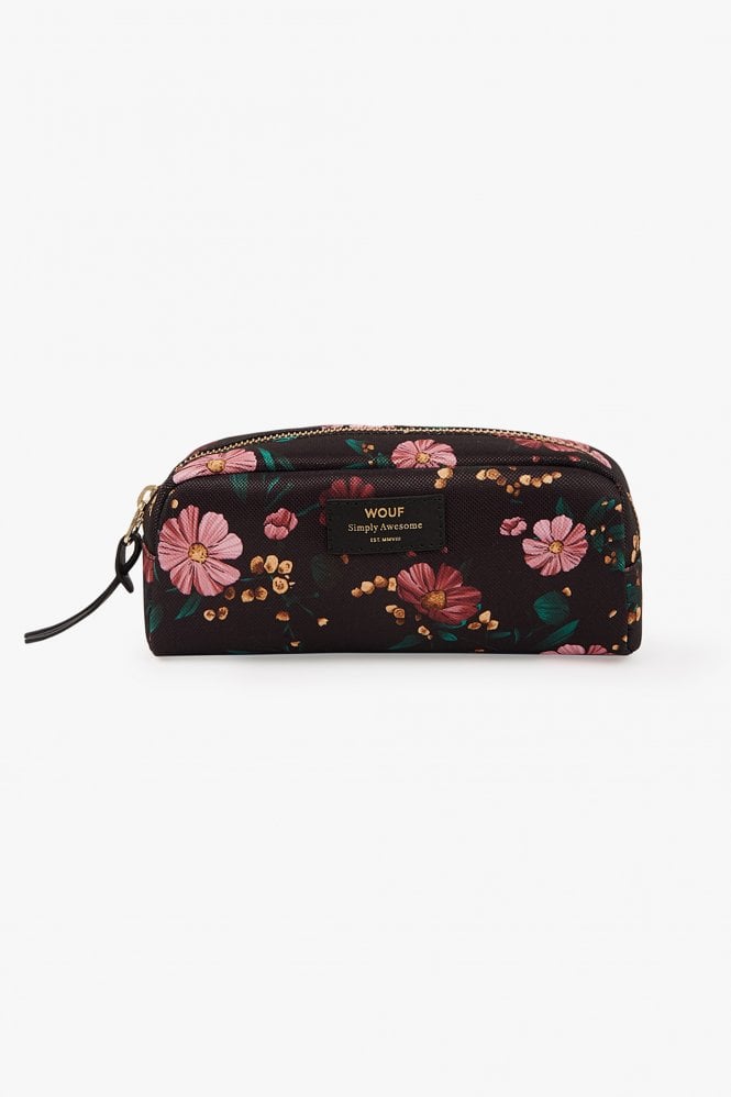 Wouf Black Flowers Small Beauty Bag