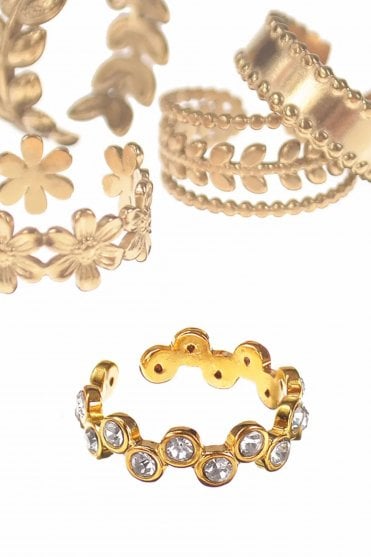 Zircon Garland Adjustable Ring